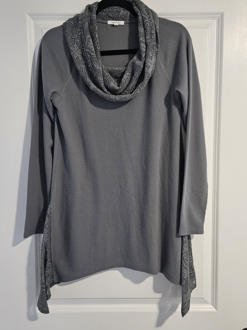 Maurices Gray Cowl Neck Tunic Top – Size Medium